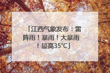 江西气象发布：雷阵雨！暴雨！大暴雨！最高35℃