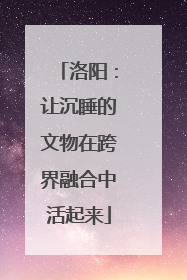 洛阳：让沉睡的文物在跨界融合中活起来