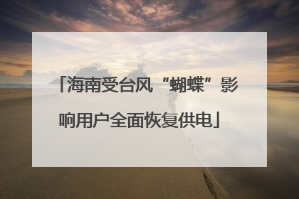 海南受台风“蝴蝶”影响用户全面恢复供电
