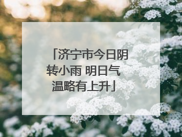 济宁市今日阴转小雨 明日气温略有上升