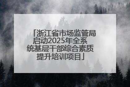 浙江省市场监管局启动2025年全系统基层干部综合素质提升培训项目