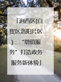 涧西区(自贸区洛阳片区)：“增值服务”打造政务服务新体验