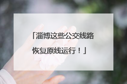 淄博这些公交线路恢复原线运行！