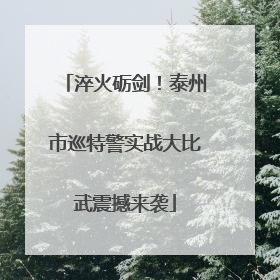 淬火砺剑！泰州市巡特警实战大比武震撼来袭