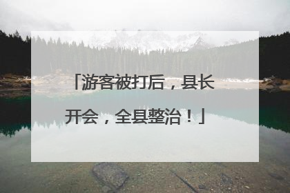 游客被打后，县长开会，全县整治！