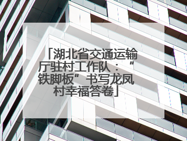 湖北省交通运输厅驻村工作队：“铁脚板”书写龙凤村幸福答卷