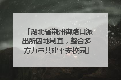 湖北省荆州御路口派出所因地制宜，整合多方力量共建平安校园