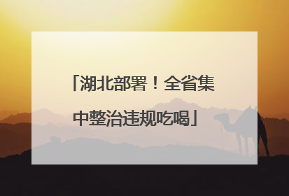 湖北部署！全省集中整治违规吃喝
