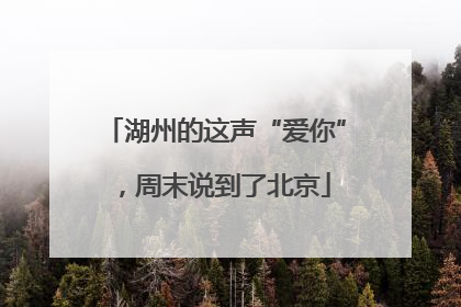 湖州的这声“爱你”，周末说到了北京
