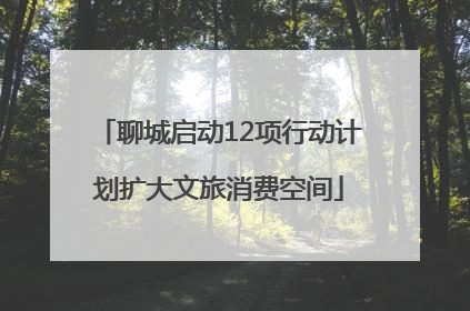 聊城启动12项行动计划扩大文旅消费空间