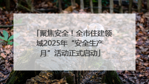 聚焦安全！全市住建领域2025年“安全生产月”活动正式启动