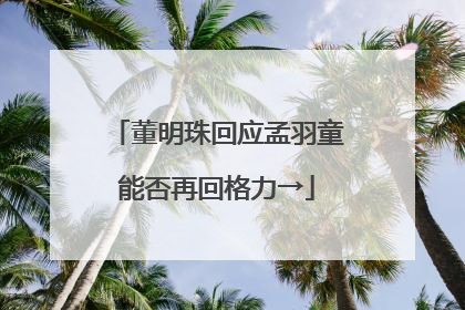 董明珠回应孟羽童能否再回格力→