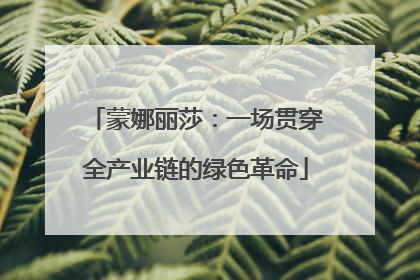 蒙娜丽莎：一场贯穿全产业链的绿色革命