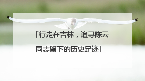 行走在吉林，追寻陈云同志留下的历史足迹
