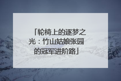 轮椅上的逐梦之光：竹山姑娘张园的冠军进阶路