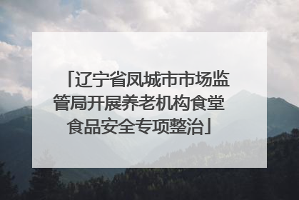 辽宁省凤城市市场监管局开展养老机构食堂食品安全专项整治