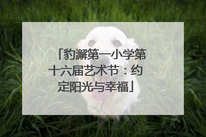 豹澥第一小学第十六届艺术节：约定阳光与幸福
