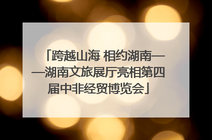 跨越山海 相约湖南——湖南文旅展厅亮相第四届中非经贸博览会
