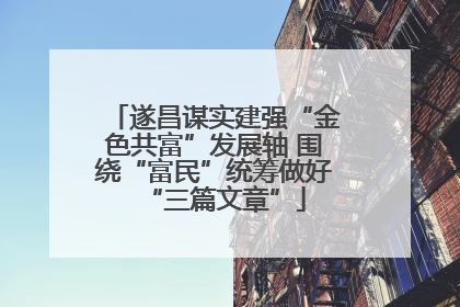 遂昌谋实建强“金色共富”发展轴 围绕“富民”统筹做好“三篇文章”