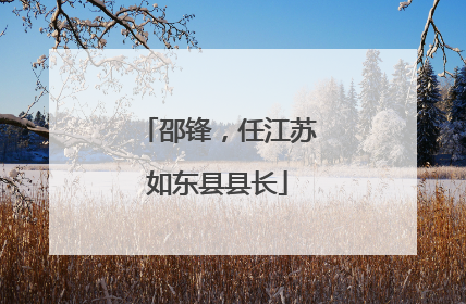 邵锋，任江苏如东县县长