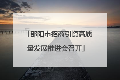 邵阳市招商引资高质量发展推进会召开