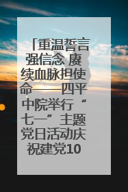 重温誓言强信念 赓续血脉担使命——四平中院举行“七一”主题党日活动庆祝建党104周年