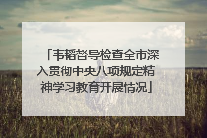 韦韬督导检查全市深入贯彻中央八项规定精神学习教育开展情况