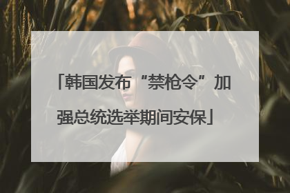 韩国发布“禁枪令”加强总统选举期间安保