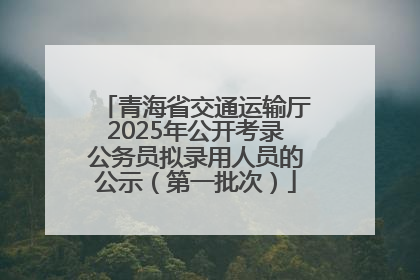 青海省交通运输厅2025年公开考录公务员拟录用人员的公示（第一批次）