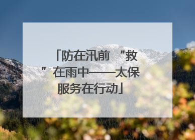防在汛前 “救”在雨中——太保服务在行动