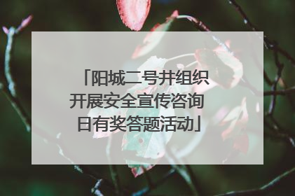 阳城二号井组织开展安全宣传咨询日有奖答题活动