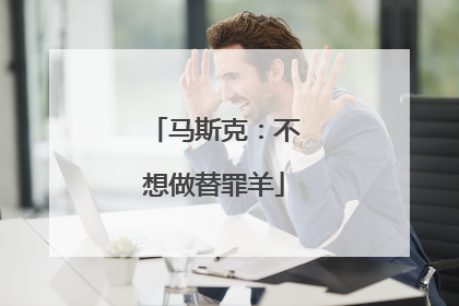 马斯克：不想做替罪羊