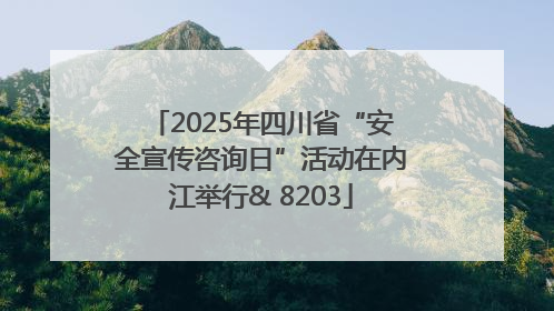 2025年四川省“安全宣传咨询日”活动在内江举行& 8203