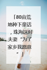 80亩荒地种下童话，珠海这对夫妻“为了家乡我愿意”