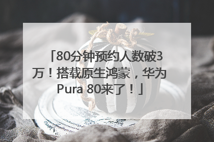 80分钟预约人数破3万！搭载原生鸿蒙，华为Pura 80来了！