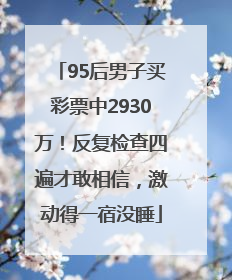 95后男子买彩票中2930万！反复检查四遍才敢相信，激动得一宿没睡